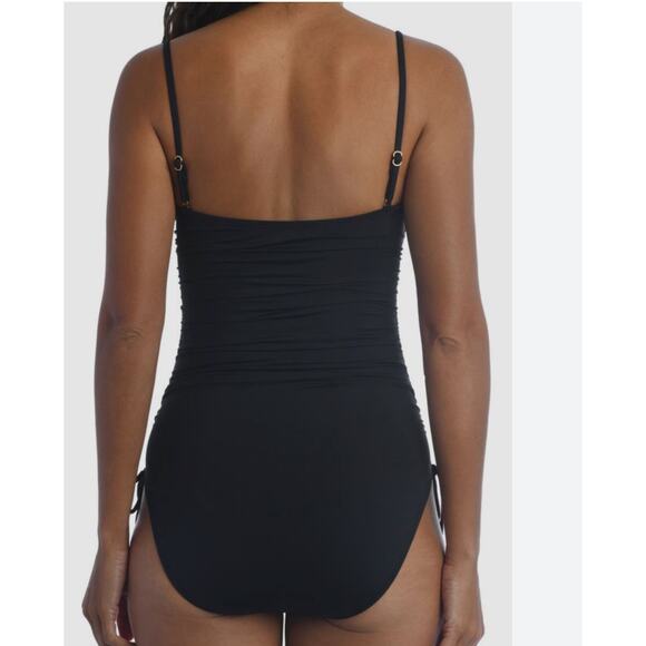 Lablanca Women One Piece Tummy Control Black  Swimsuit Sz 10 NWT Island Goddess - Picture 2 of 11